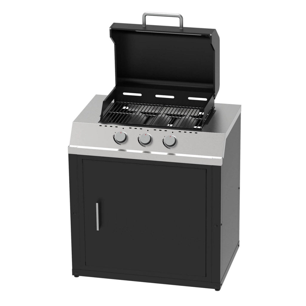 Modulo barbecue a gas per cucine componibili gas gpl con 3 bruciatori 89 x 60,7 x h 95cm