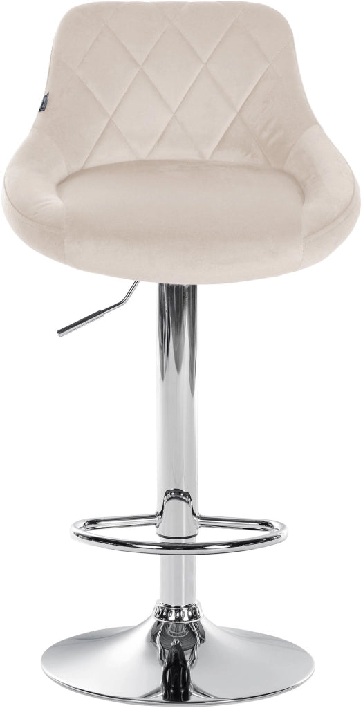 Sgabello da bar Lazio Velvet crema,cromo