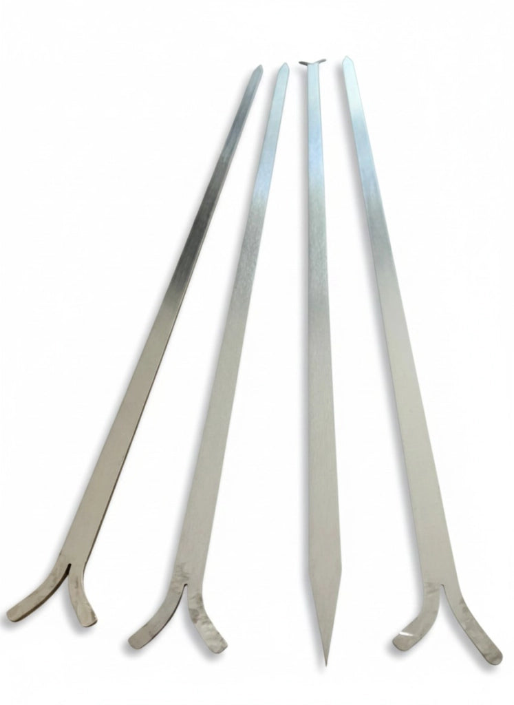 Spiedi per barbecue in Acciaio Inox AISI 304 lunghi 64 cm per Carne Pesce Verdure 4 pz
