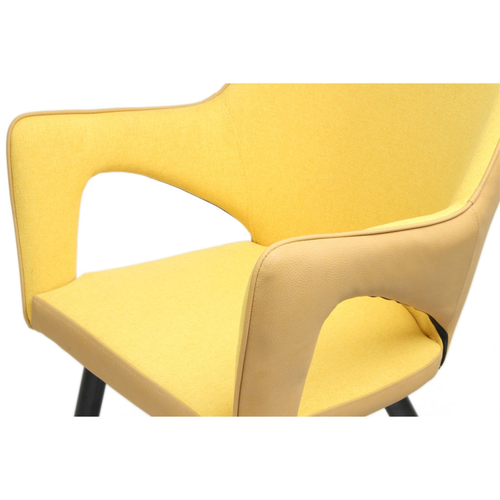 Set di 2 sedie moderne Palina in ecopelle gialla