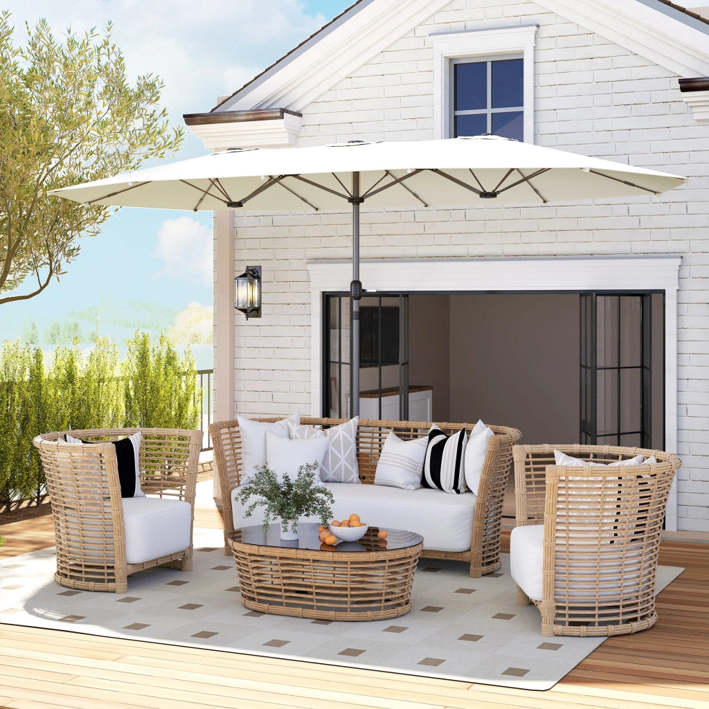 Ombrellone da giardino ovale ¨C Zephmum ¨C Beige 436x260 cm