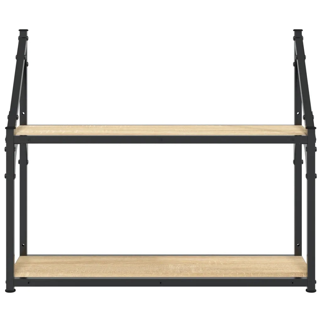 Scaffale Parete 2 Ripiani Rovere Sonoma 60x21x51 cm Multistrato