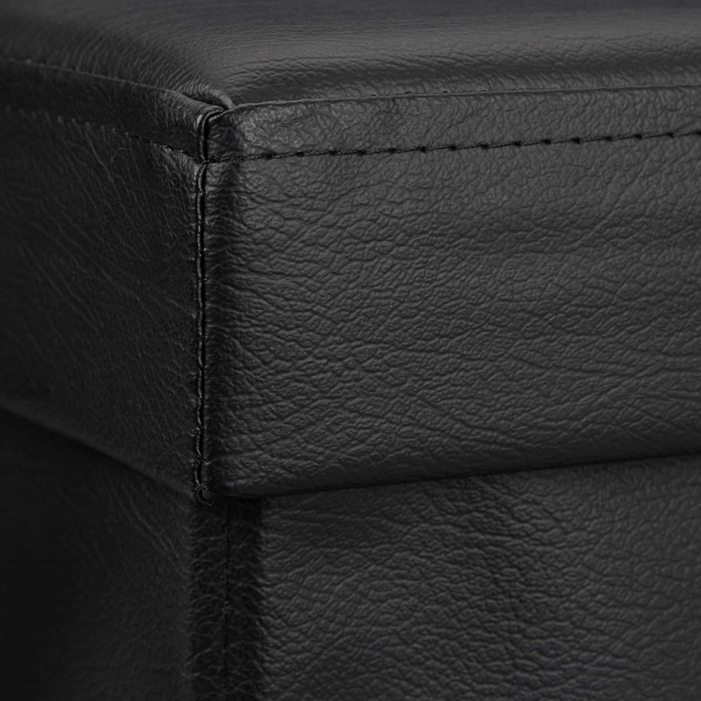 Pouf/sgabello pieghevole contenitore stabile materiale sintetico 38 cm nero 13_0002806_3