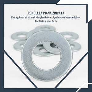 Rondella piana zincata bianca Ø 12 mm pezzi 15