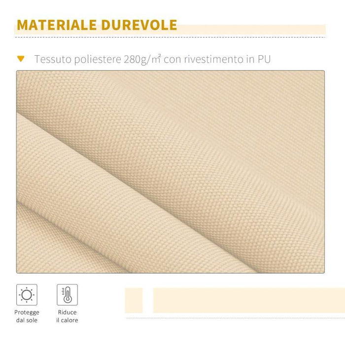 Tenda da Sole Avvolgibile a Parete 4x2.5m in Poliestere Beige