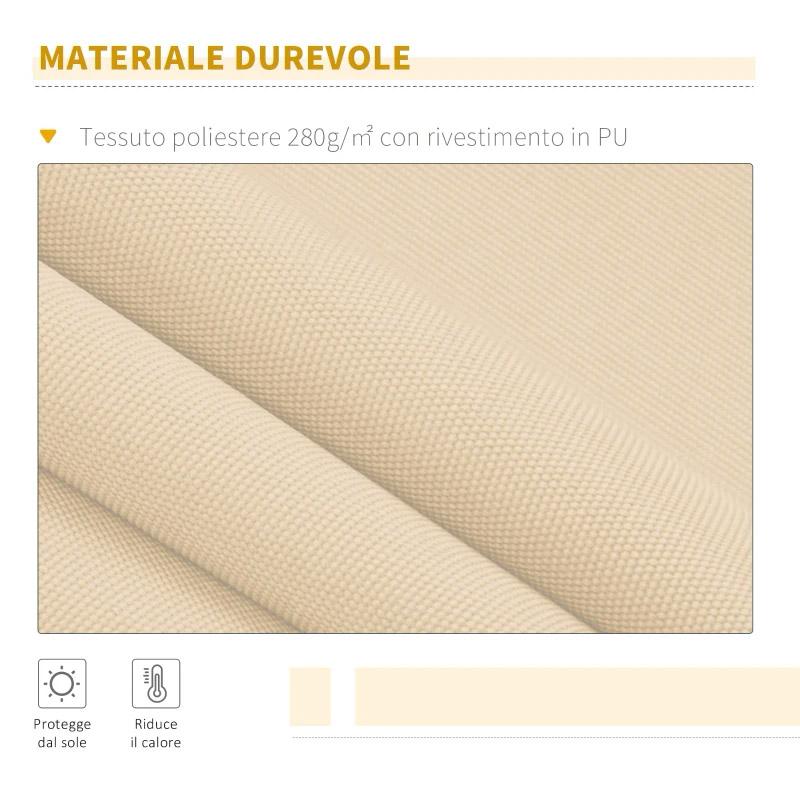 Tenda da Sole Avvolgibile a Parete 4x2.5m in Poliestere Beige