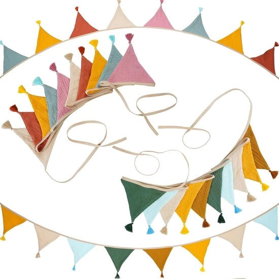 Slinga per bandiera per camera dei bambini - 26 metri slinger a triangolo per decorazione di bandiera per feste e compleanni - set da 2