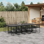 vidaXL Set da Pranzo da Giardino 11 pz in Polyrattan Nero