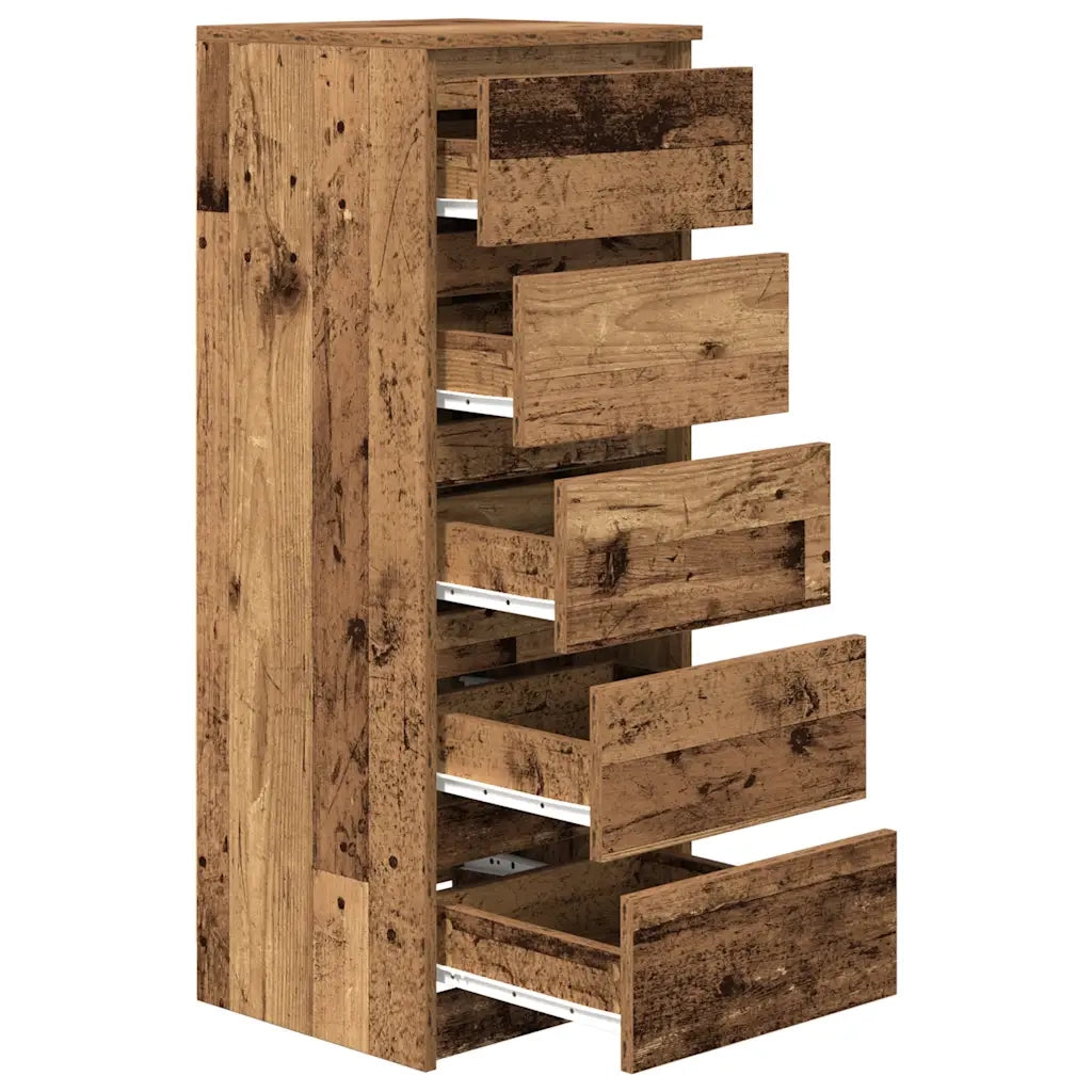 Credenza con Cassetti Legno Antico 37,5x35x99 cm in Truciolato 861767