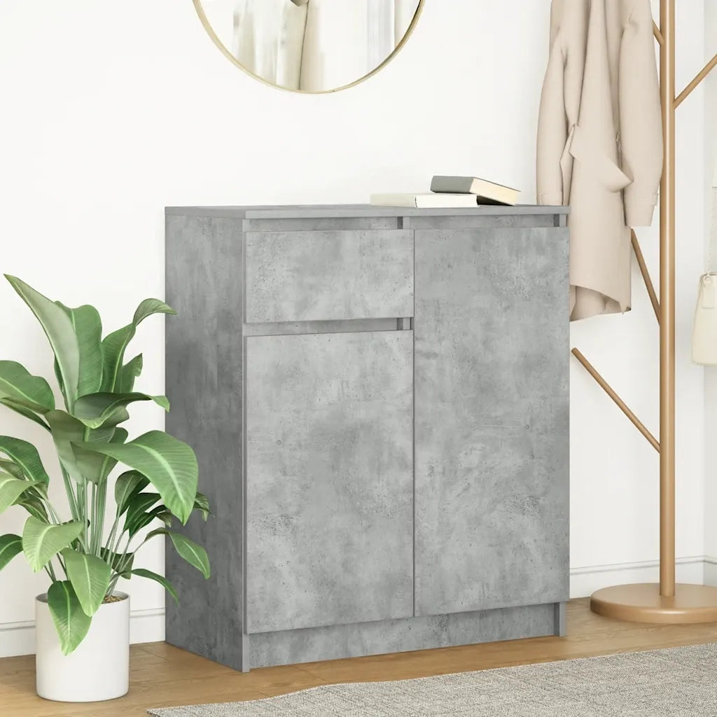 Credenza con Cassetto Grigio Cemento 71x35x84 cm in Truciolato 861592