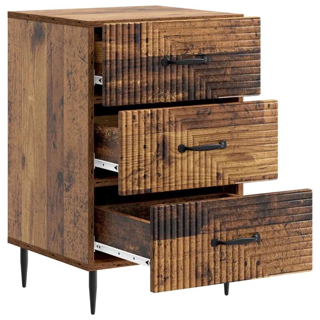 Comodino | Armadio da Notte | Mobiletto da notte con cassetto Legno antico 43 x 41 x 66,5 cm