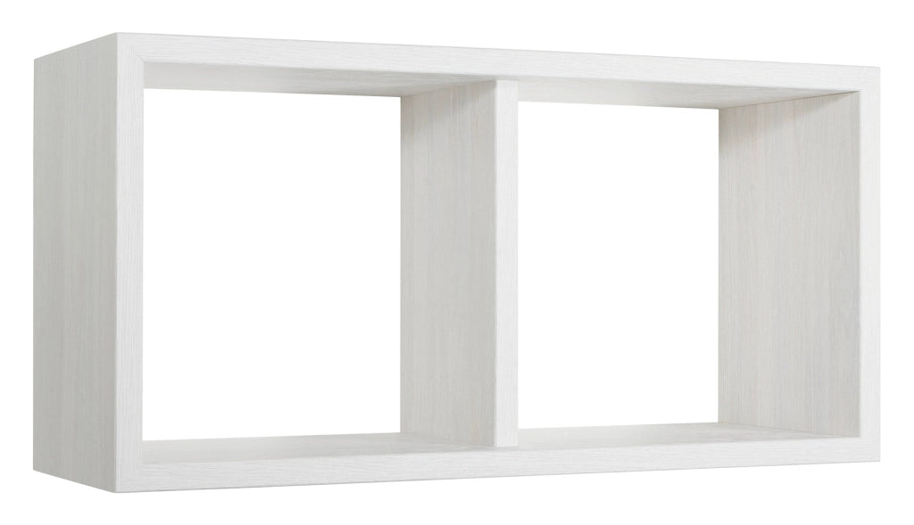 Mensola Rettangolare 2 Scomparti da Parete 70x30x23,7 cm in Fibra di Legno Morgana Maxi Rovere Sbiancato