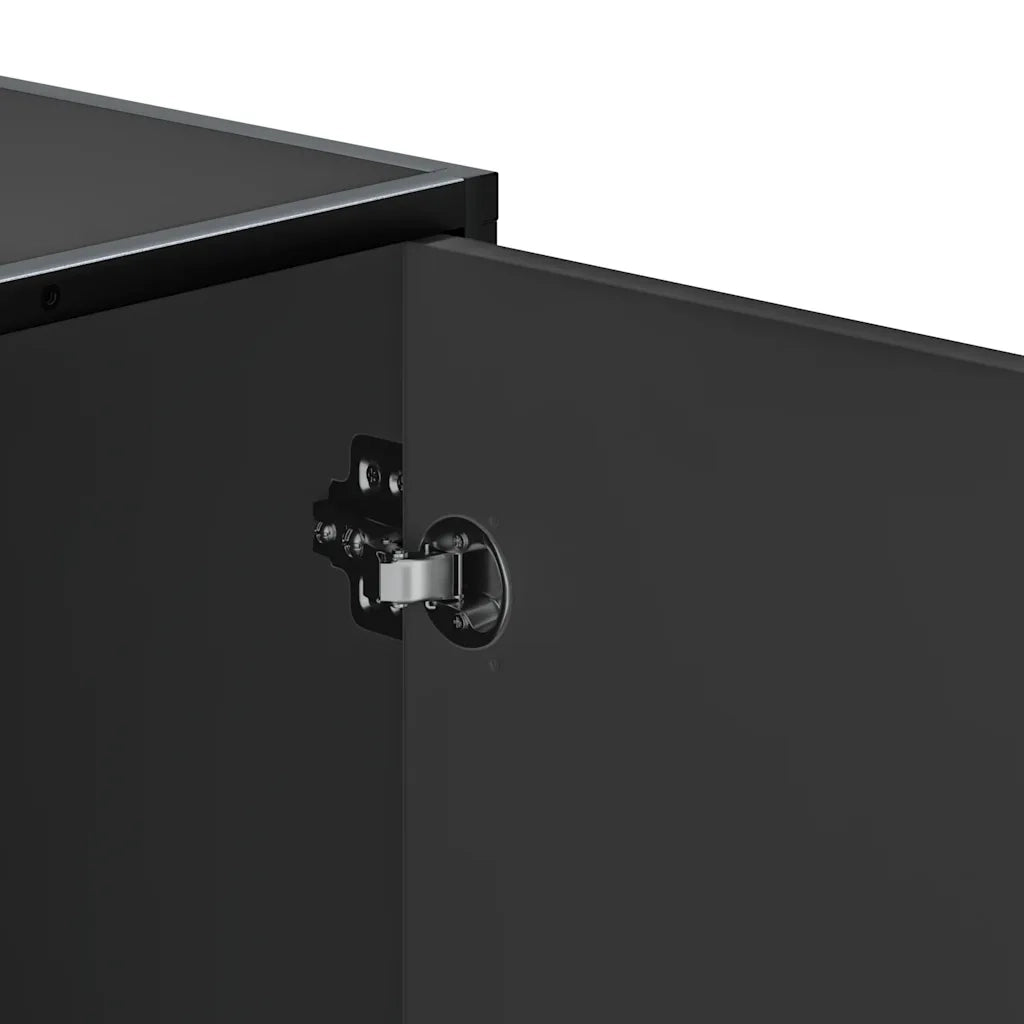 Scarpiera | Mobile per scarpe Nera 100x40x53,5 cm in Truciolato e Metallo