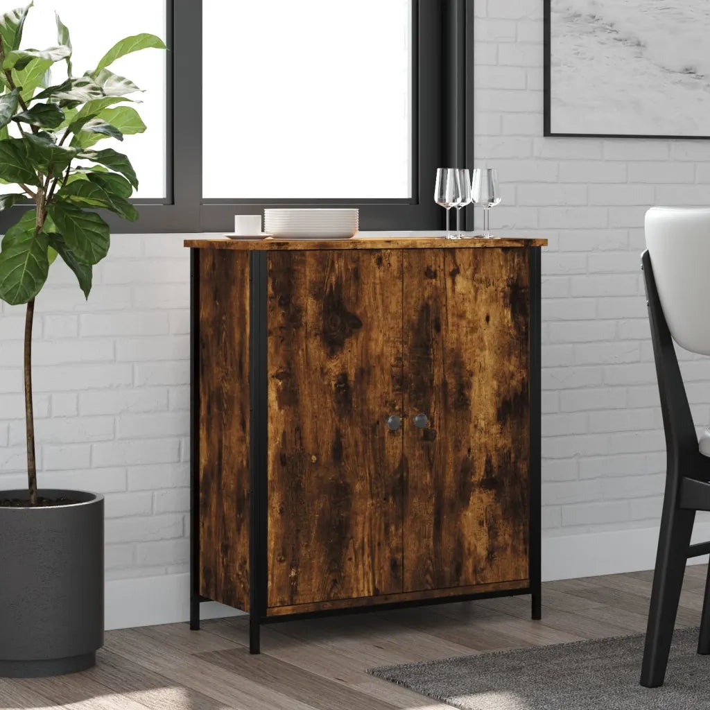 Credenza | Madia | Buffet da pranzo | Armadio da pranzo Rovere Fumo 70x30x80 cm in Legno Multistrato