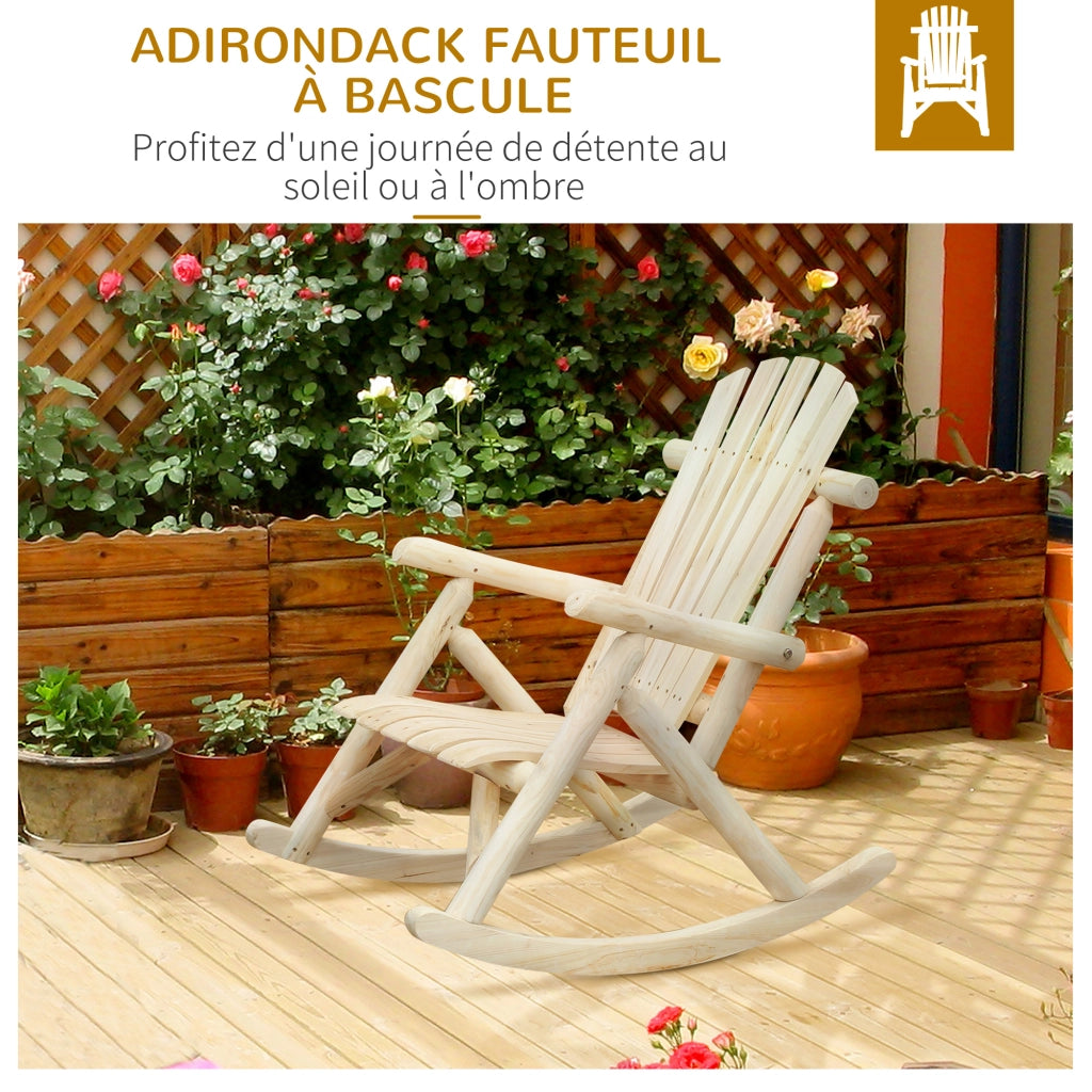 Poltrona da Giardino a Dondolo in Legno di Pino ¨C zephmum ¨C Naturale