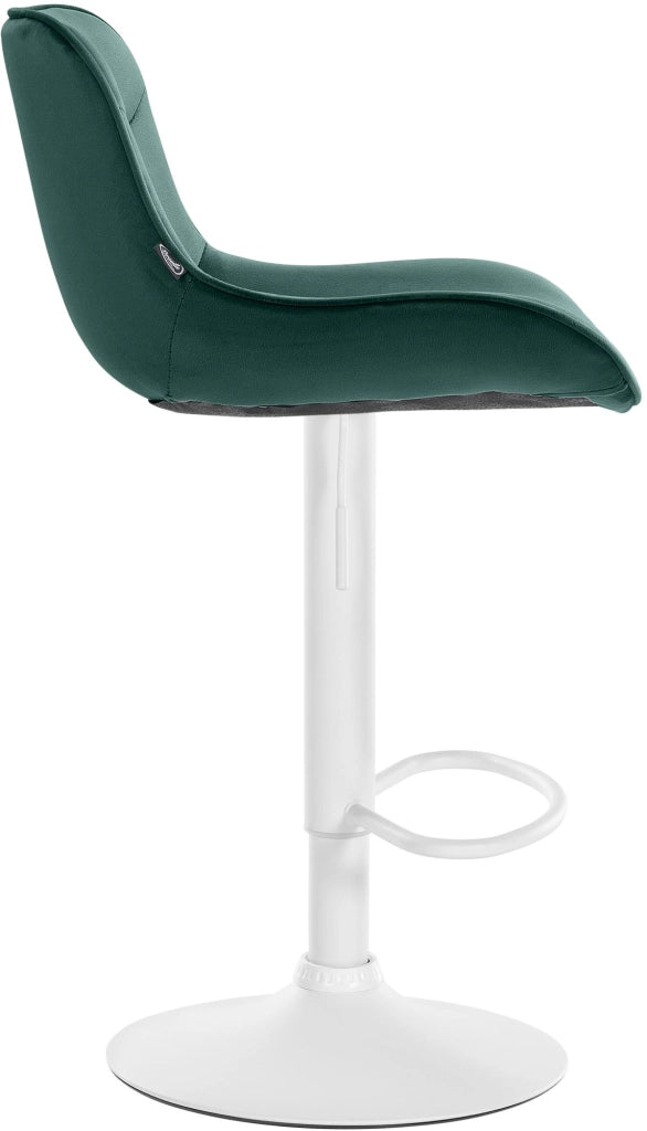 Set di 2 sgabelli da bar Vonore in velluto verde,bianco