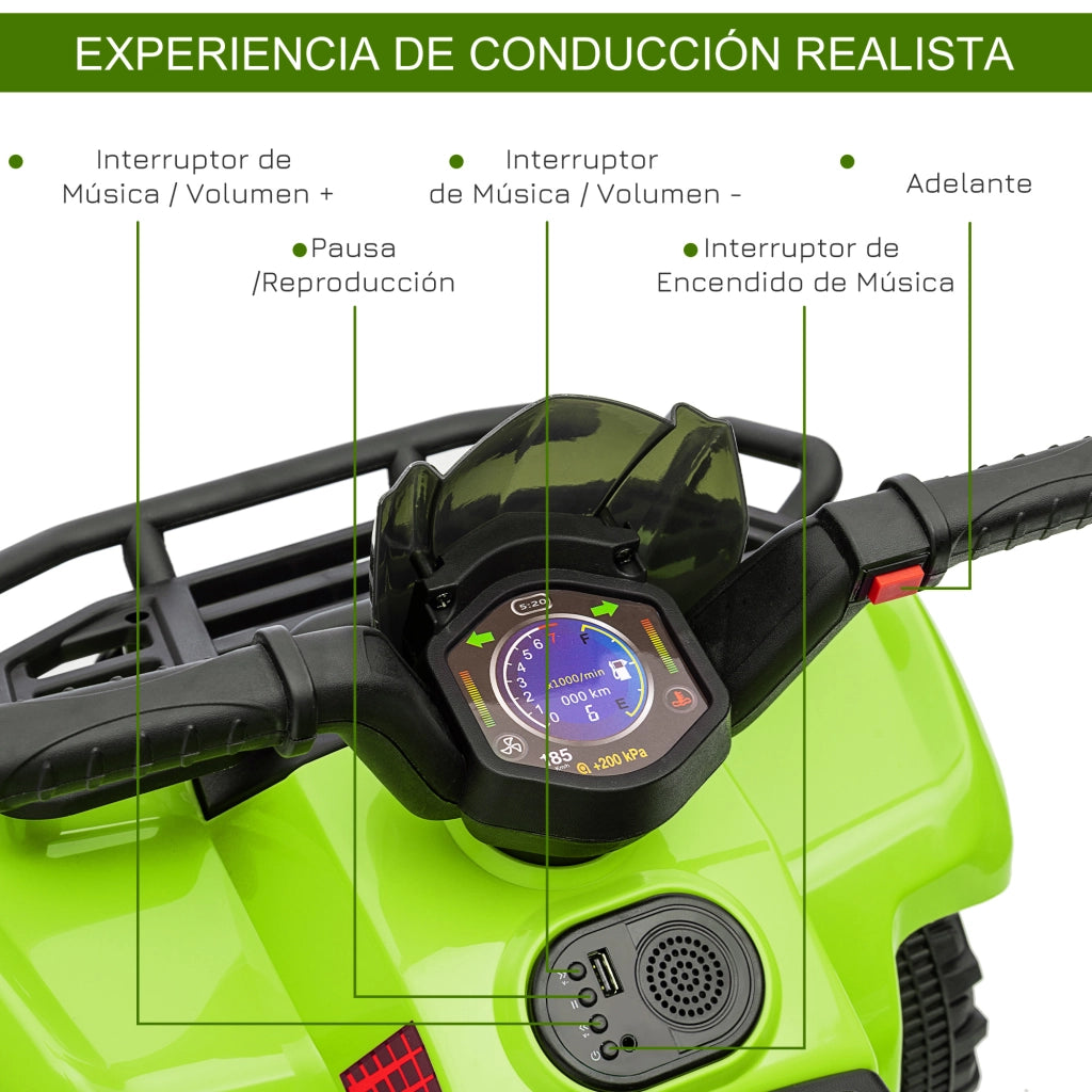 Quad Elettrico Bambini ¨C zephmum ¨C Verde 70x42x45 cm