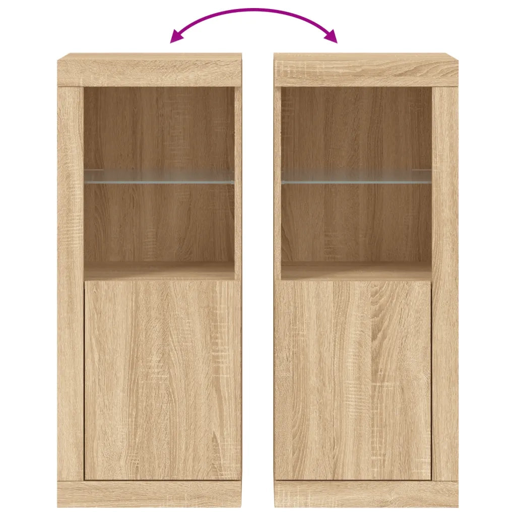 Credenza | Madia | Buffet da pranzo | Armadio da pranzo con Luci LED Rovere Sonoma 41x37x100 cm
