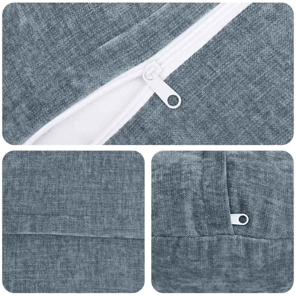 Federa 2 pz HEERLEN Azzurro Ø 60 cm Tessuto Chenille 922959