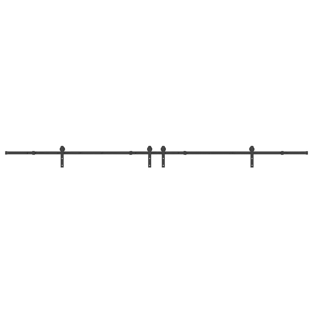 Kit di Binari per Porte Scorrevoli 400 cm Acciaio Nero 3295778