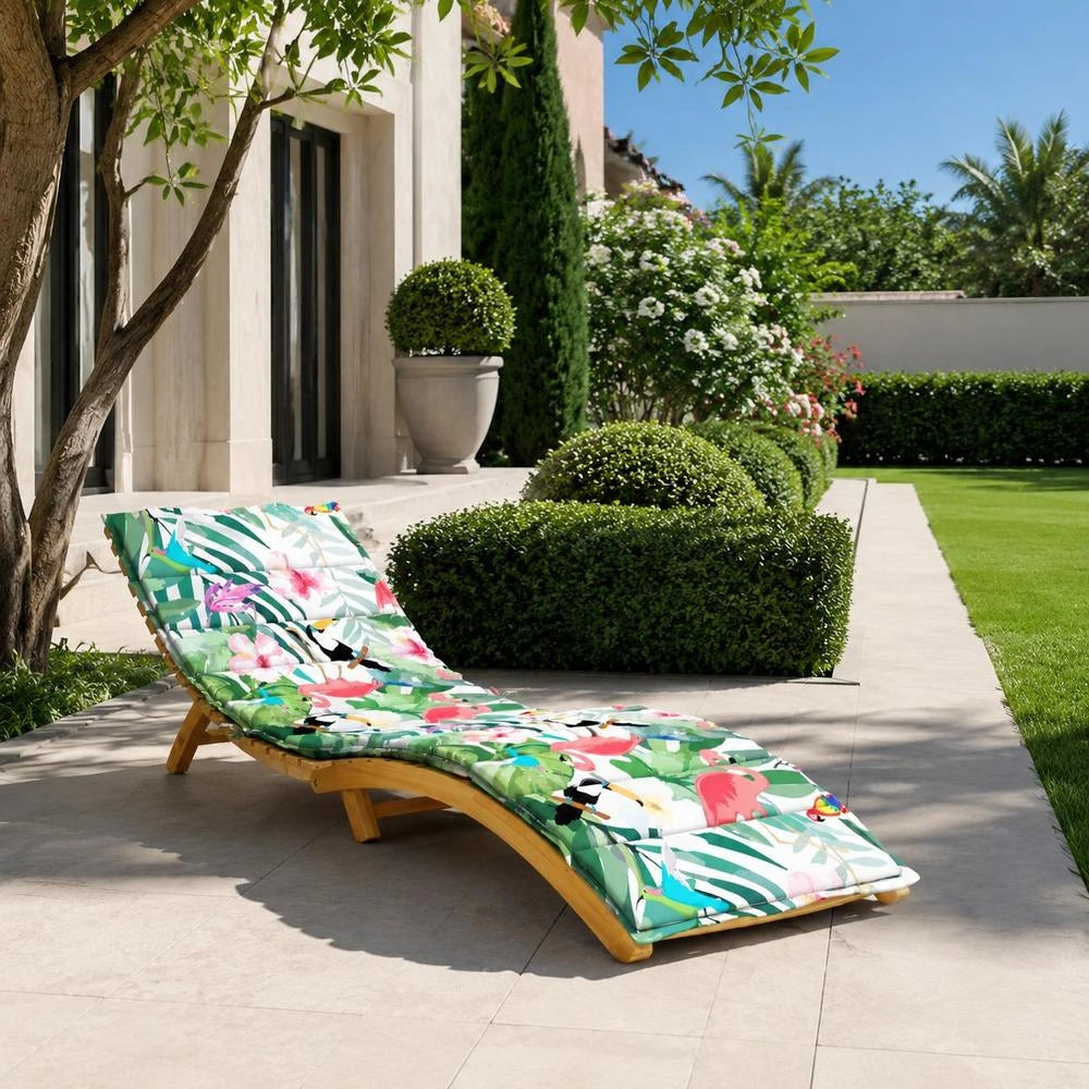 Sun Lounger Cushion, Multicoloured Oxford Fabric