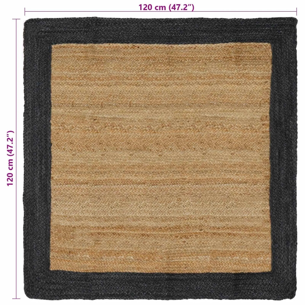Tappeti per area Naturale e Grigio Scuro 120 x 120 cm Juta 42010690