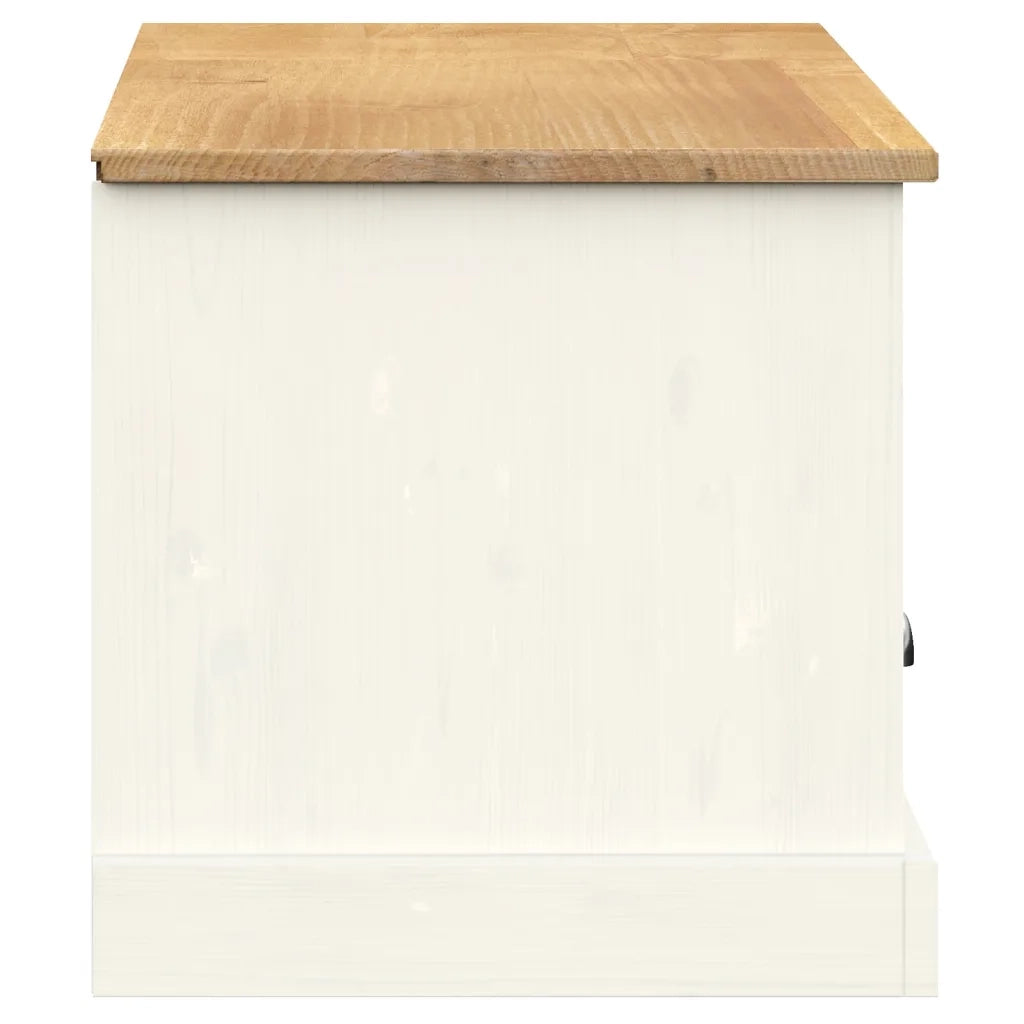 Mobile Porta TV-Credenza per TV VIGO Bianco 156x40x40 cm Legno Massello di Pino