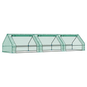 Mini Serra per Piante Impermeabile con 3 Ingressi Avvolgibili 400x100x80 cm Verde