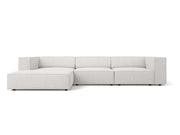 Cosmopolitan Design - Divano angolare sinistro "Arendal" 4 posti in ciniglia grigio chiaro 