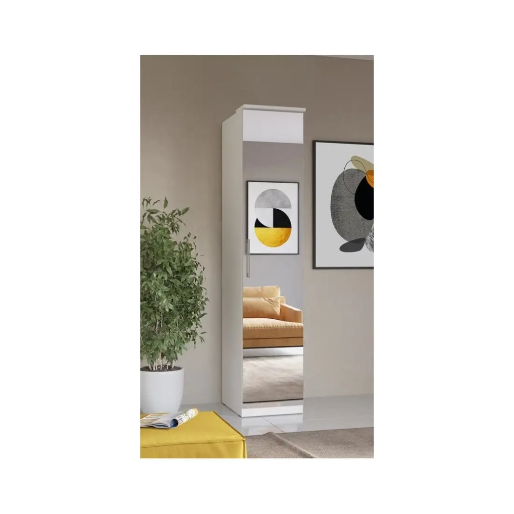 Guance di finitura per armadio della collezione MODULO, colore bianco lucido.