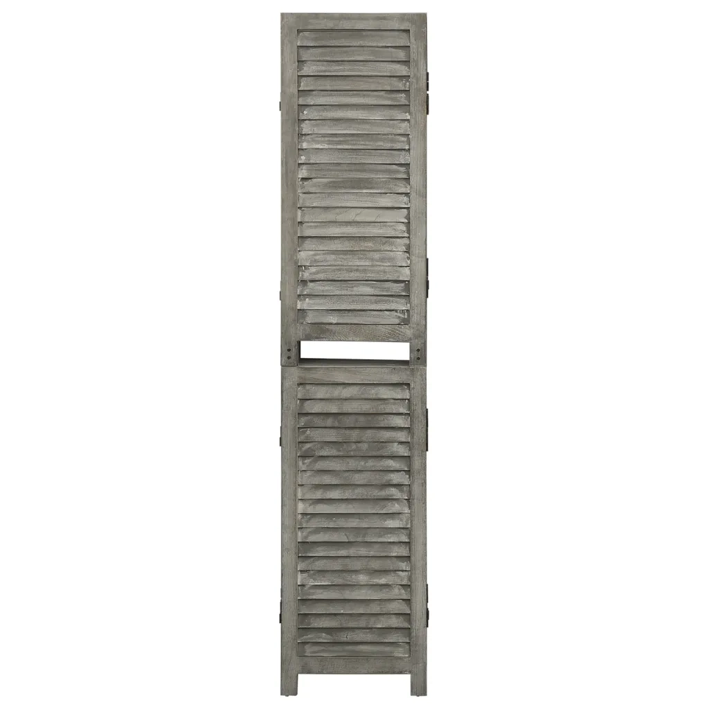 Divisorio a 6 Pannelli Grigio 214x166 cm in Legno Massello cod mxl 67334