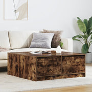 vidaXL Tavolino da Salotto con Cassetti Rovere Fumo 100x100x40 cm