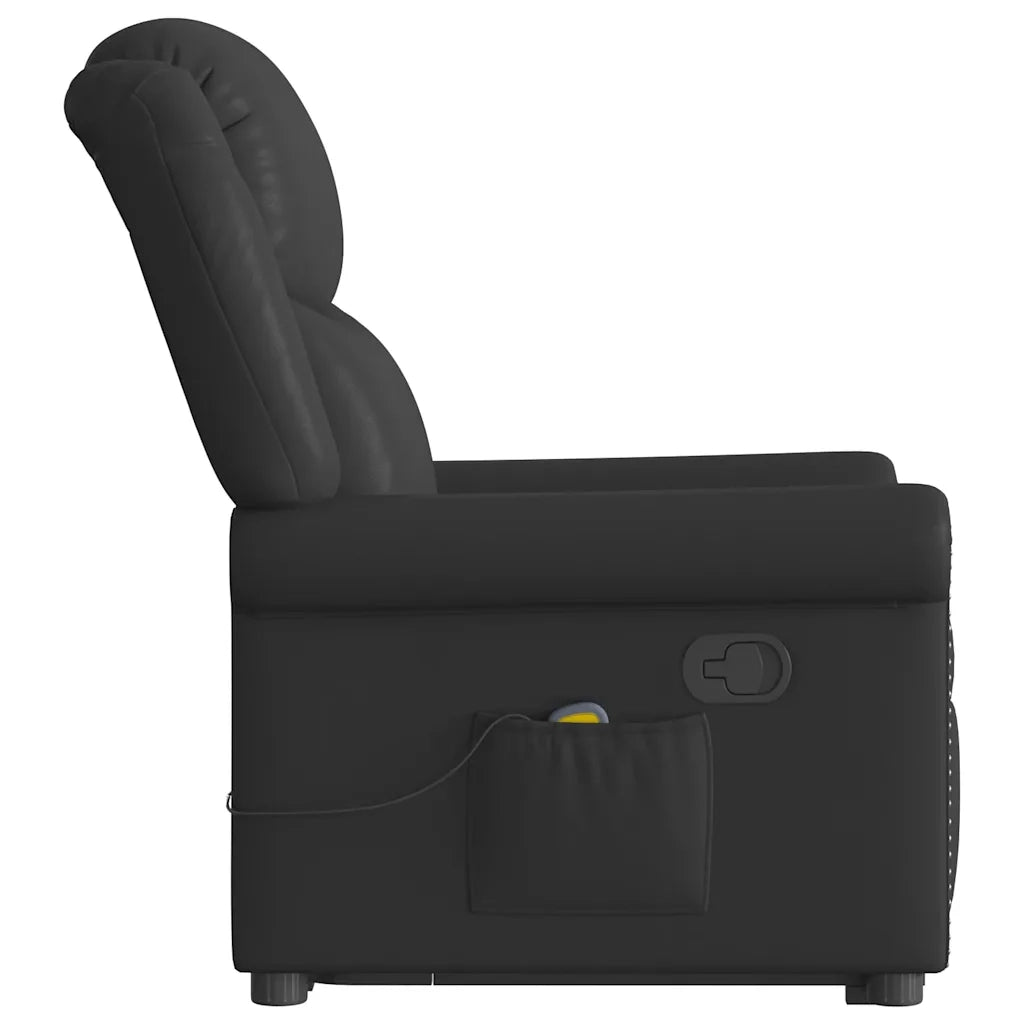 Poltrona Alzapersona Reclinabile Massaggio Nera Similpelle 3303420
