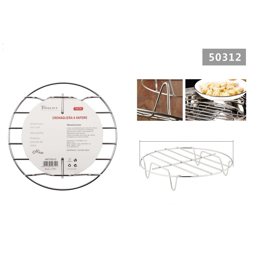 Trade Shop - Sottopentola A Vapore 18 Cm Rotondo Pentole A Pressione Per Cottura Cucina 50312 -