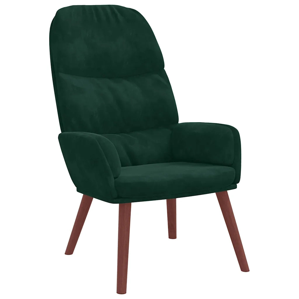 vidaXL Sedia Relax Verde Scuro in Velluto