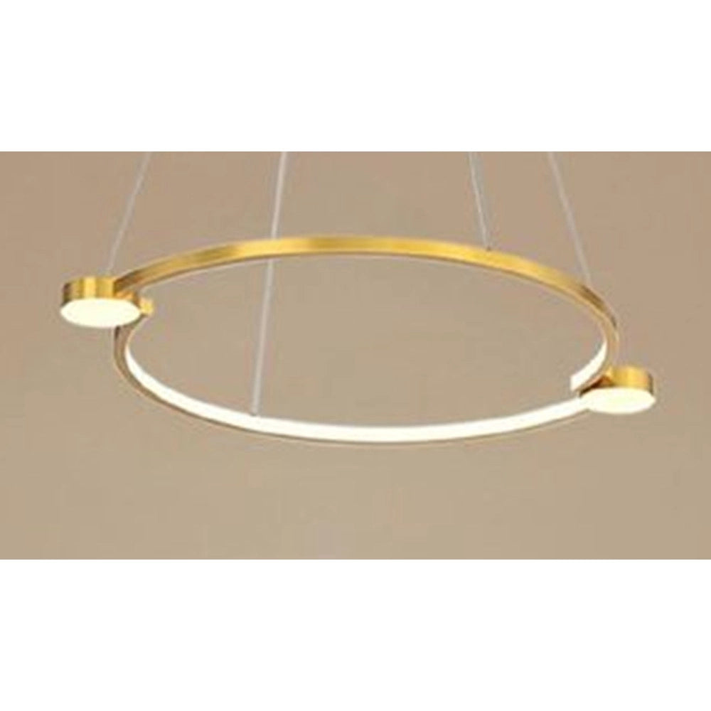 Trade Shop - Lampadario A Sospensione Led 20w Cerchio Con Telecomando Design Moderno Oro 71088 -