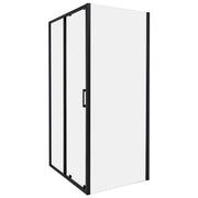 Box Doccia Vetro Temperato nero Cornice Alluminio Anta Singola 80x100x185cm
