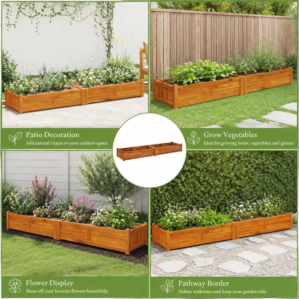 Garden Raised Bed Acacia Wood 200x50x25 Cm