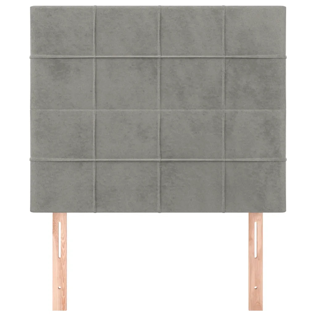 Testiera 2 pz Grigio Chiaro 90x5x78/88 cm in Velluto