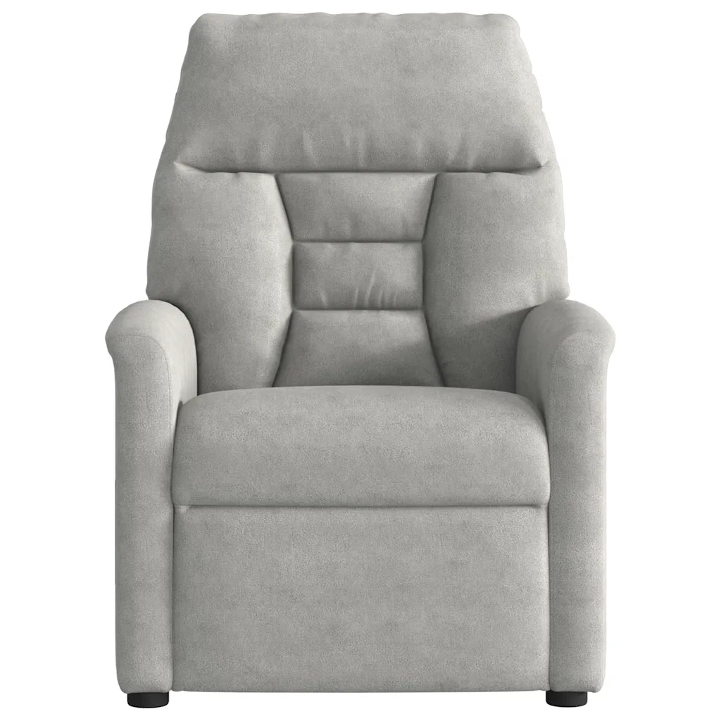 Poltrona a Rialzo Reclinabile Massaggi Grigio Chiaro Microfibra 3303109