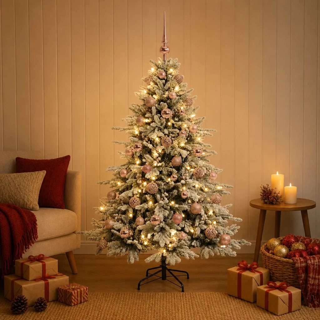 Albero di Natale artificiale con palline 120 cm 150 LED 3465775