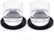 Set di 4 sottopiani in silicone, sottopiani antiscivolo per bicchieri, sottopiani da tavolo, sottopiani per tazze, sottopiani rotondi da 10 cm per bicchieri, vasi, candele (nero)