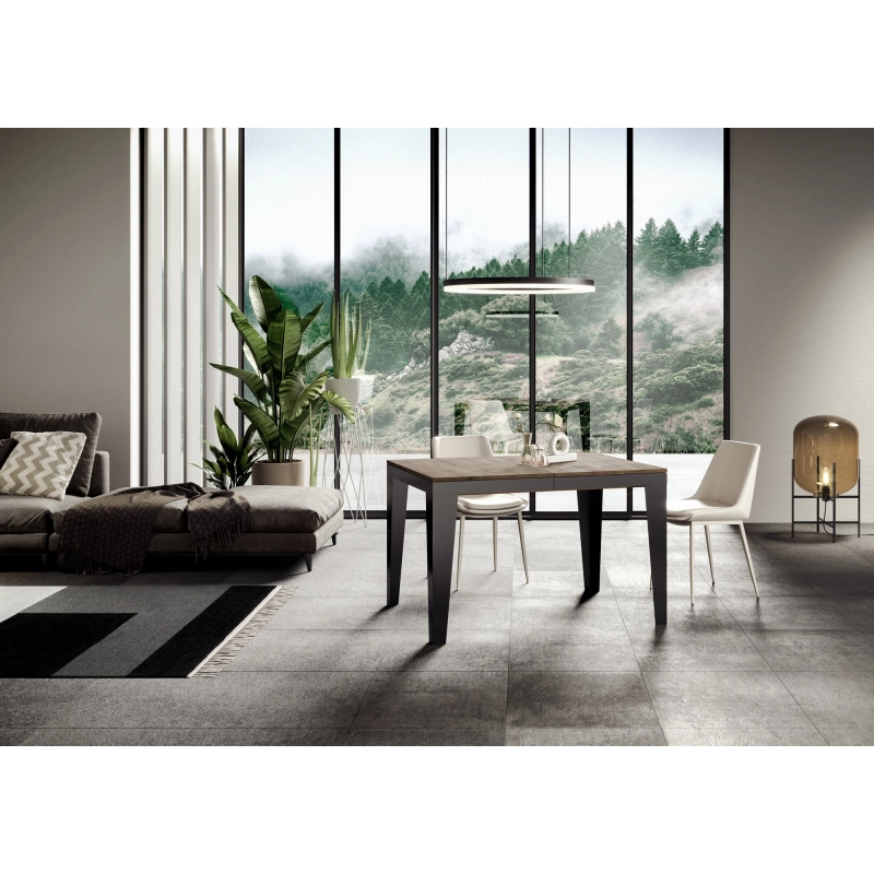 Tavolo allungabile 90x160/420 cm Flame Evolution telaio Antracite - Noce