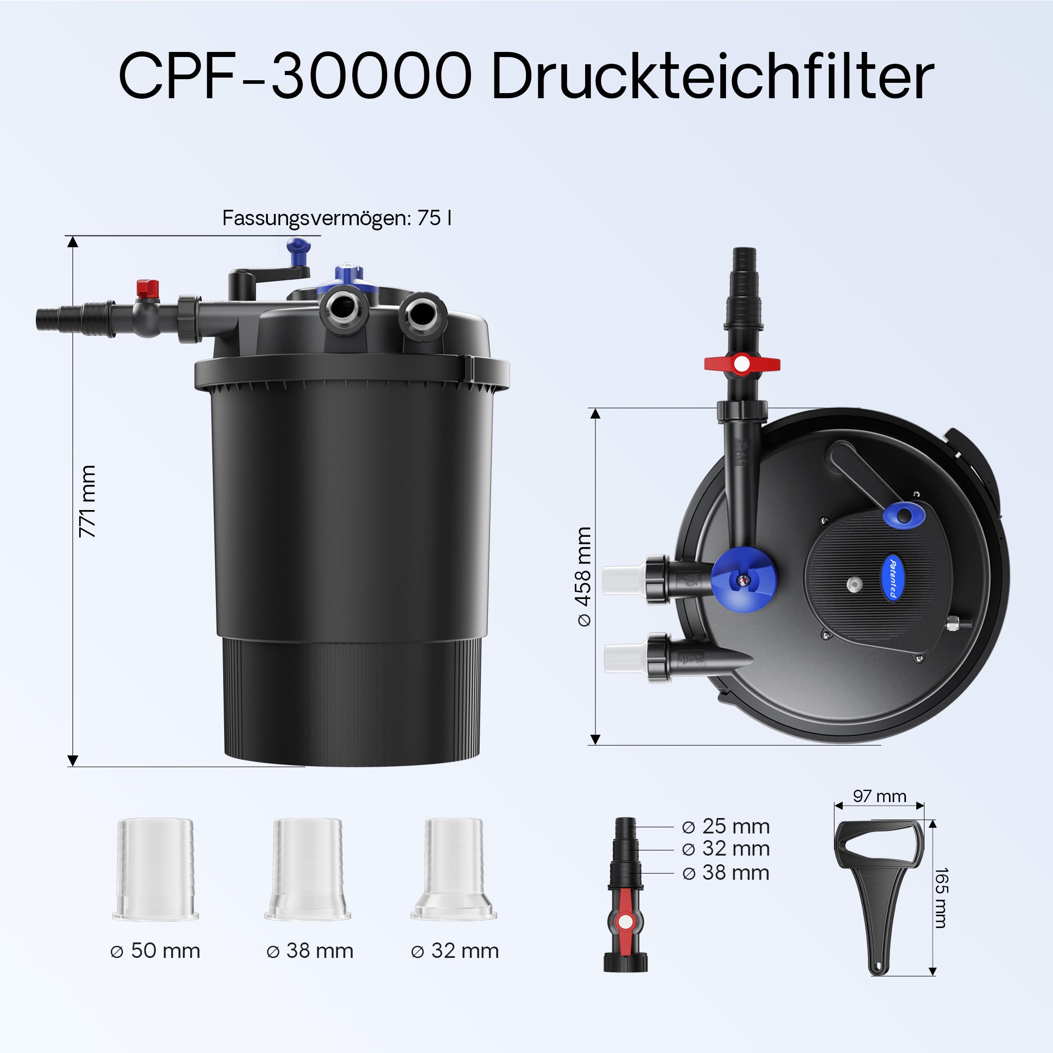 CPF-30000 SET 60000l 55W UVC NEO6000 Pompe Tubo Set per Laghetti