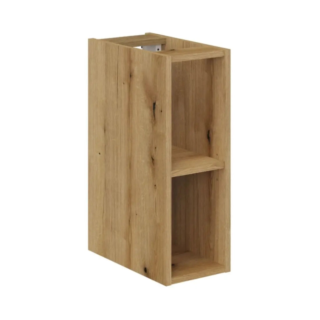 Set da bagno VANO cachemire e quercia 80cm: mobile sottolavabo con cassetti e nicchie a vista + piano per lavabo