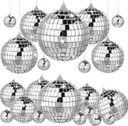 12 piccoli palloni da specchio argentati - mini palloni da discoteca per feste, decorazioni natalizie, palloni da festa