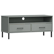 Mobile TV multimediale scaffale TV credenza mobile TV sala da pranzo soggiorno camera da letto con gambe in metallo legno di pino massiccio grigio OSLO 02_0026867