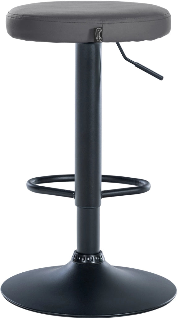 Set di 2 sgabelli da bar Ponte in similpelle grigio,Metallo nero opaco