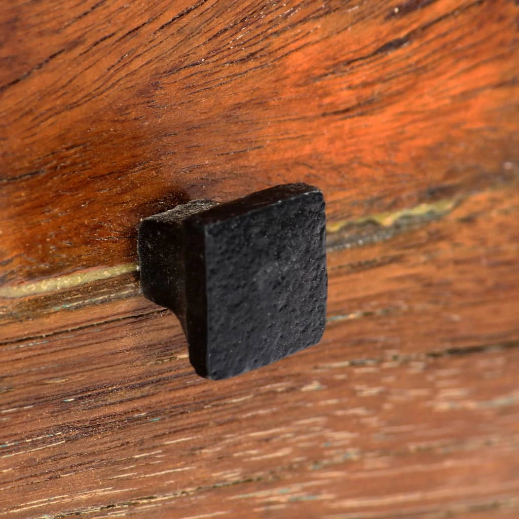 Comodino cassettiera mobile da camera da letto 40 x 30 x 50 cm legno di recupero e acciaio 1402037
