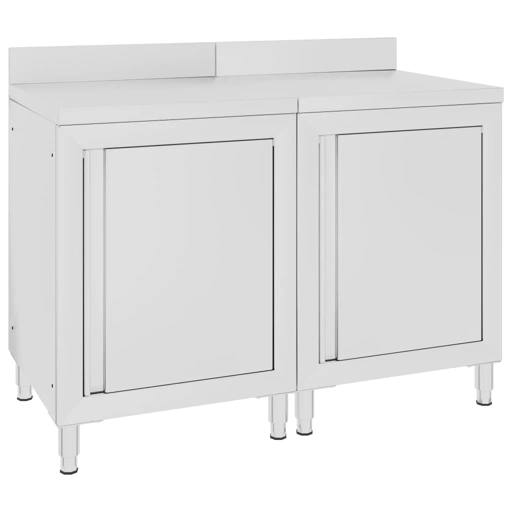 Tavolo da lavoro commerciale con mobiletto 120 x 60 x 96 cm acciaio inox 02_0001900